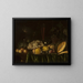 Still life with fruits, mussels, and a bird - Cornelis de Bryer — framed artwork on a wall
