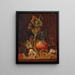 Nature morte with a coloquinte, a lemon, and a carafe Faon-De-Venise - Cornelis de Cocq — framed artwork on a wall