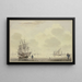 Marine painting with a man carrying a bag on the right - Cornelis de Grient — framed artwork on a wall