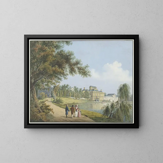 View of the Soestdijk Palace - Cornelis de Kruyff — framed artwork on a wall