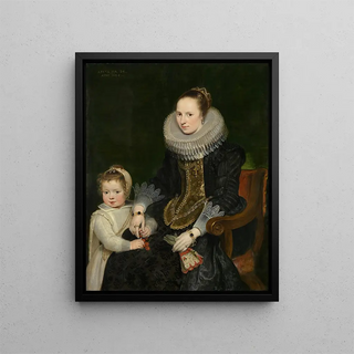 Mother and Child - Cornelis de Vos — framed artwork on a wall