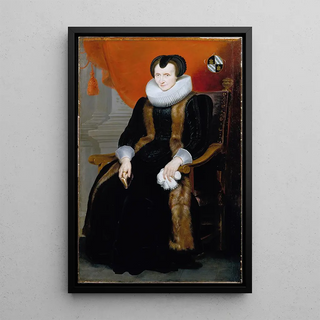 Old lady - Cornelis de Vos — framed artwork on a wall