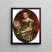 Portrait of a young girl with a fan - Cornelis de Vos — framed artwork on a wall