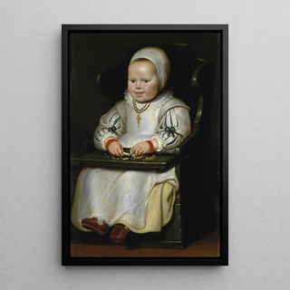 Portrait of Susanne de Vos, third daughter of the painter - Cornelis de Vos — framed artwork on a wall