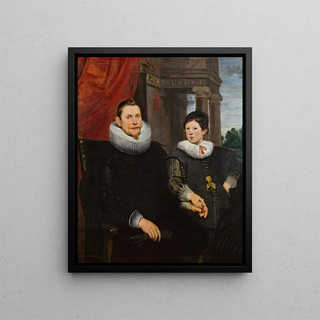 Portrait of a Father with His Son - Cornelis de Vos — framed artwork on a wall