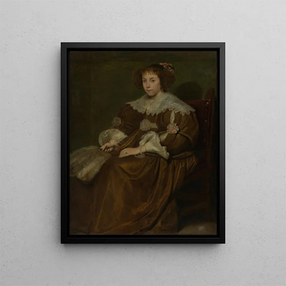 Portrait of a Young Woman - Cornelis de Vos — framed artwork on a wall