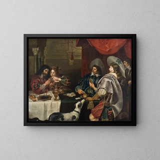 The Card Game - Cornelis de Vos — framed artwork on a wall