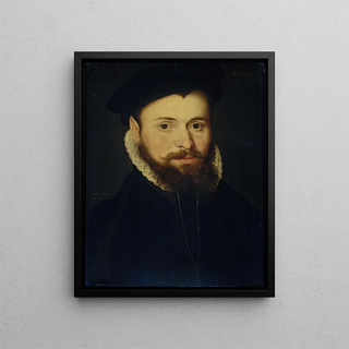 Portrait of a Young Man - Cornelis de Zeeuw — framed artwork on a wall