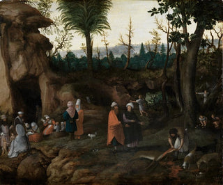 Landscape painting with nomadic families - Cornelis van Dalem — artwork view