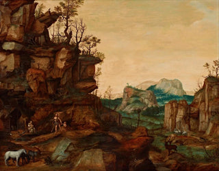 Landscape with Adam and Eve - Cornelis van Dalem — artwork view