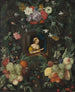 Portrait of a lady in a circle of flowers - Cornelis van Huynen — artwork view