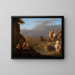 The Flight of Cloélie - Cornelis van Poelenburg — framed artwork on a wall