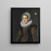 Portrait of a noble lady - Cornelis van der Voort — framed artwork on a wall