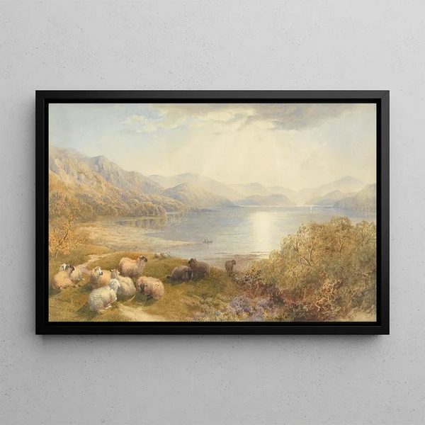 Scene on the Mawddach near Barmouth - Cornelius Pearson — framed artwork on a wall