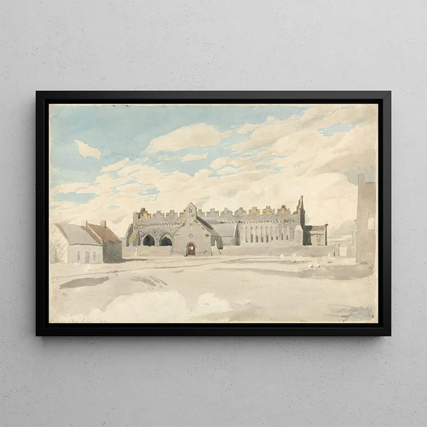 Cathedral of Ardfert, Kerry, Ireland - Cornelius Varley — framed artwork on a wall