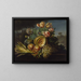 Still life with fruits and flowers - Cornelius de Beet — framed artwork on a wall