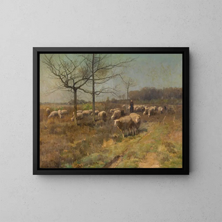 A Sunny Day in March - Cornelius van Leemputten — framed artwork on a wall