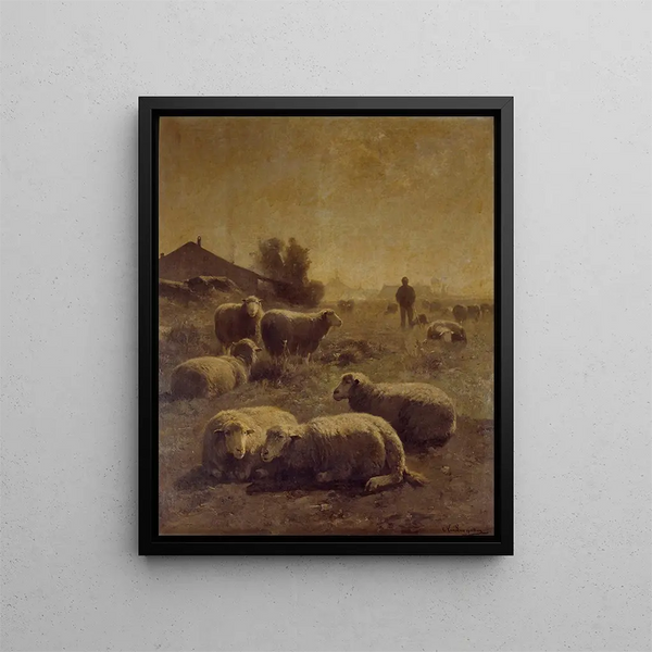 The herd - Cornelius van Leemputten — framed artwork on a wall