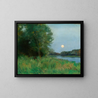 Landscape painting of a French sunrise - Corwin Knapp Linson — framed artwork on a wall