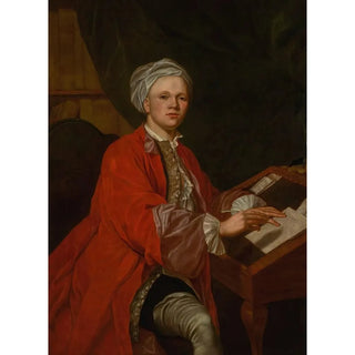 Reproduction of the painting Portrait of a young man at his writing desk - Cosmo Alexander