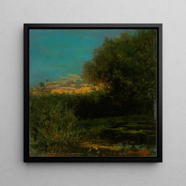 Sunset and Tree Shadow - Eduard Majsch — framed artwork on a wall