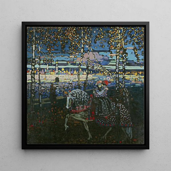Couple on Horseback - Wassily Kandinsky — framed artwork on a wall