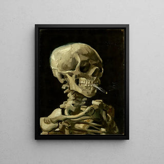 Smoking skeleton skull - Vincent Van Gogh | Art print Wall decoration painting poster copy