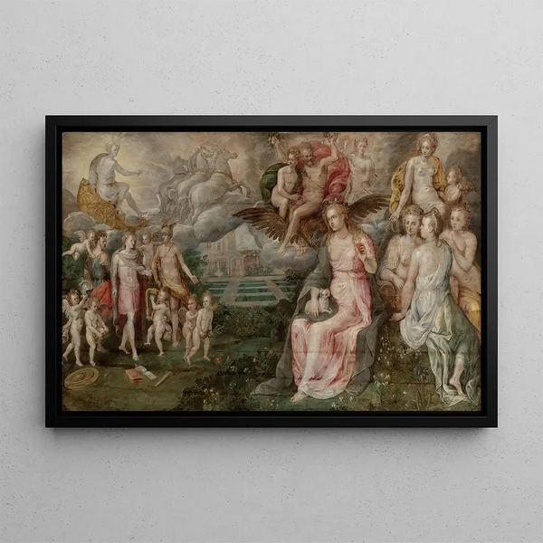 Allegory of Fidelity - Crispijn van den Broeck — framed artwork on a wall