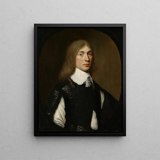 Portrait of a Young Man - Crispyn Van Den Queborn — framed artwork on a wall