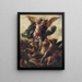 Saint Michael Vanquishing the Devil - Cristóbal de Villalpando — framed artwork on a wall