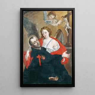Ecstasy of Saint Camillus de Lellis - Cristóbal Lozano — framed artwork on a wall