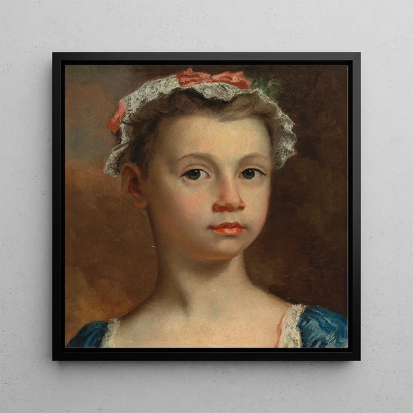 Sketch of a young girl - Joseph Highmore — framed artwork on a wall