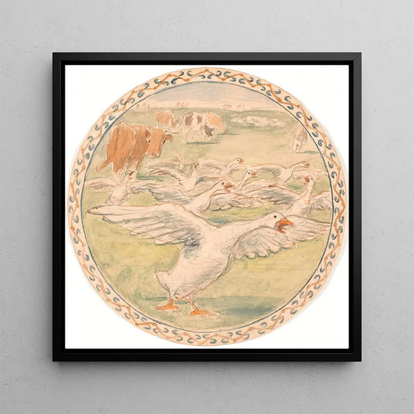 Croquis de poules pour un plat en céramique - Theodor Philipsen — wall display of the artwork
