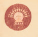Croquis divers pour des plateaux de table incrustés avec un motif circulaire rouge et orange - Winold Reiss — artwork view
