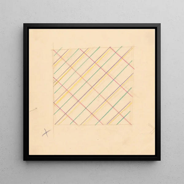 Croquis divers pour dessus de table incrustés avec motif de grille - Winold Reiss — framed artwork on a wall