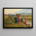 Playing by the riverbank - César Pattein — framed artwork on a wall