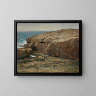 Rocky Coast Painting, Cape Ann - Cullen Yates — framed artwork on a wall