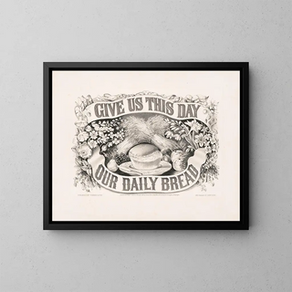 Donne-nous aujourd'hui notre pain quotidien - Currier & Ives — framed artwork on a wall