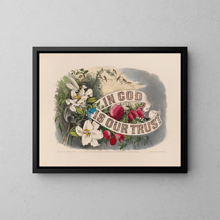 In God We Trust - Currier & Ives — framed artwork on a wall