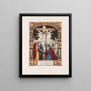 Jesus Crucified - Currier & Ives — framed artwork on a wall
