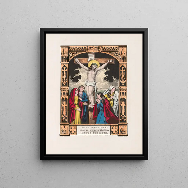 Jesus Crucified - Currier & Ives — framed artwork on a wall