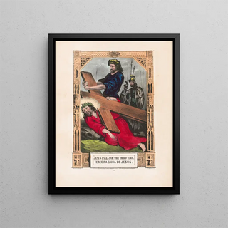Jesus Falls for the Third Time - Currier & Ives — framed artwork on a wall