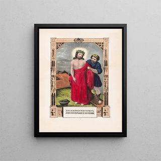 Jesus stripped of his clothes - Currier & Ives — framed artwork on a wall