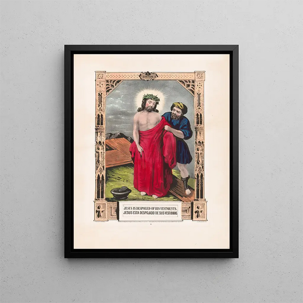 Jesus stripped of his clothes - Currier & Ives — framed artwork on a wall