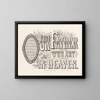 Our Father who art in heaven - Currier & Ives — framed artwork on a wall