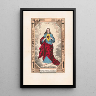 Sacred Heart of Jesus - Currier & Ives — framed artwork on a wall