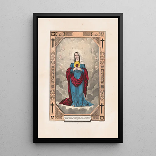 Sacred Heart of Mary - Currier & Ives — framed artwork on a wall