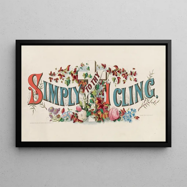 Simplely hanging onto your cross - Currier & Ives — framed artwork on a wall