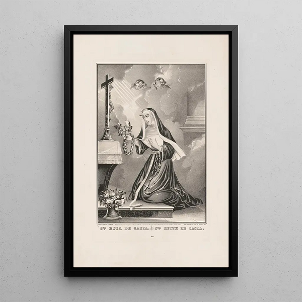 Sainte Rita de Cascia - Currier & Ives — framed artwork on a wall