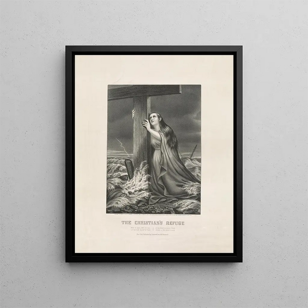 The Christian Refuge - Currier Ives — framed artwork on a wall